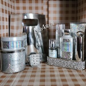 LQQK! Bath & Body Works PLATINUM 3.4 EDP 10PC Tray Tote Collection Set Bundle